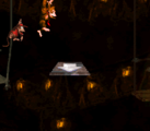 Platform Perils The fifth level of Chimp Caverns, Platform Perils involves Donkey Kong and Diddy Kong moving across numerous platforms, each with an arrow indicating the direction they go in. Many of the platforms have a gray Krusha, which can only be defeated from a Barrel.