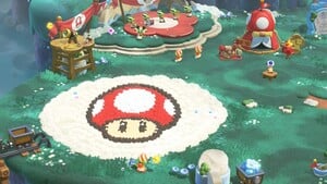 The Super Mushroom decorations for Camp Central after using an unsupported amiibo in Super Mario Bros. Wonder – Nintendo Switch 2 Edition + Meetup in Bellabel Park