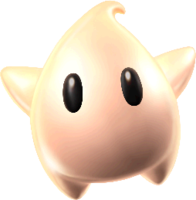 Artwork of Baby Luma from Super Mario Galaxy 2. Its resemblance to the artwork from Super Mario Galaxy is superficial: the eyes are proportionately smaller - a distinction for all Luma artwork released specifically for Super Mario Galaxy 2.