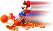 Artwork of Mario and Dash Yoshi from Super Mario Galaxy 2.  It is designated in the source as "<tt>char-dash-pepper.png</tt>".