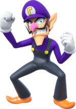 Artwork of Waluigi in Super Mario Party (also used in Mario Party Superstars and Super Mario Party Jamboree)