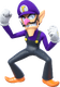 Artwork of Waluigi in Super Mario Party (also used in Mario Party Superstars and Super Mario Party Jamboree)