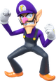 Artwork of Waluigi in Super Mario Party (also used in Mario Party Superstars and Super Mario Party Jamboree)