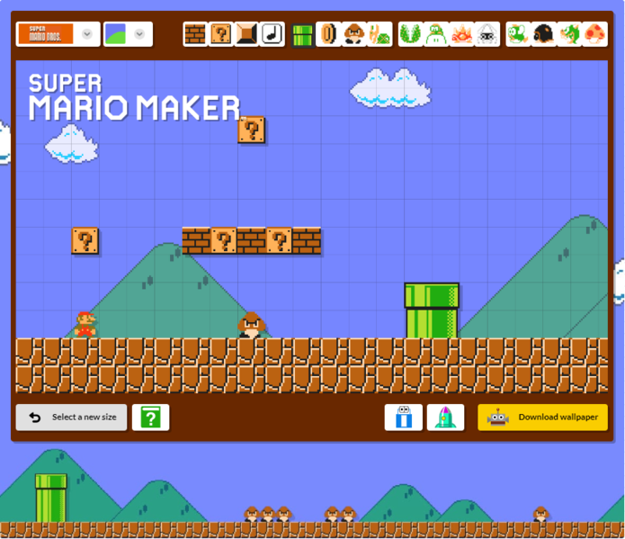 File:Super Mario Maker Wallpaper Maker Gameplay.png