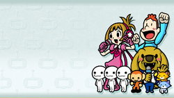 Slide from the Cast Roll featuring characters from the opening cutscene