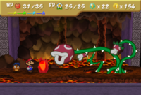 Lava Piranha attacks Mario