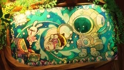 one of Bea's backstory mural at the Terra Flora.