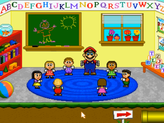 If You're Happy and You Know It: Displays Mario with some children in a classroom while clapping, stomping, and shouting "Hooray!" to the beat of the song.