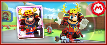 Mario (Samurai) from the Spotlight Shop in the 2023 Mario vs. Luigi Tour in Mario Kart Tour