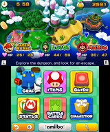 The (star) menu's appearance throughout the Mario & Luigi games.