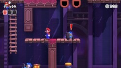 Screenshot of Spooky House level 5-2 from the Nintendo Switch version of Mario vs. Donkey Kong