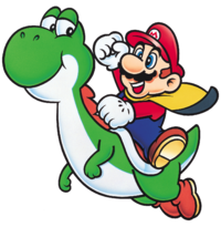 Caped Mario and Yoshi