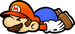 Artwork of Mario laying on the ground from Paper Mario: The Thousand-Year Door
