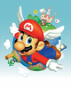 Artwork of Mario in Super Mario 64.