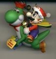 A ornament featuring Caped Mario riding Yoshi