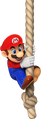 Mario sliding on a rope