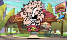 Orbulon ready to burger these hams in WarioWare Gold