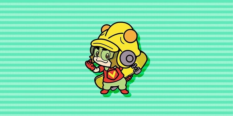 9-Volt's artwork for WarioWare: Get It Together!, shown alongside the seventh question of Online Quiz: How well do you know Wario & Crew?