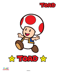 Fully-colored picture of Toad from a paint-by-number activity