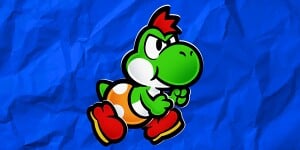 Artwork of Yoshi Kid shown with the results of the Paper Mario Personality Quiz.