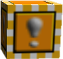 Model of a yellow block from Super Mario 64.