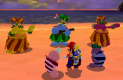 Doot-Doot Sisters in Sirena Beach in the game Super Mario Sunshine.