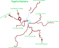 A composite map of all routes leading to Toad's Factory