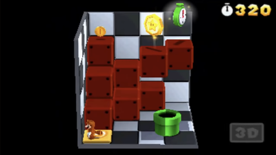 A bonus room in 4-4 from Super Mario 3D Land.