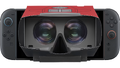 Virtual Boy cardboard model, front view with Nintendo Switch 2
