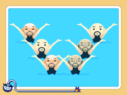 Twin Swimmers, a microgame in WarioWare Gold. Please get original image if possible.