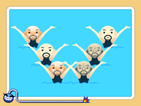 Twin Swimmers, a microgame in WarioWare Gold. Please get original image if possible.