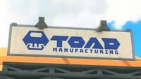 Toad Manufacturing sign in Mario Kart World
