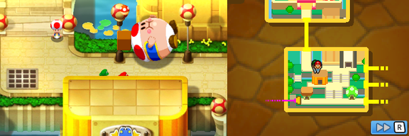 Mario and Luigi under a block holding a Mushroom Ball