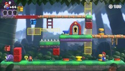 Screenshot of Donkey Kong Jungle Plus level 2-6+ from the Nintendo Switch version of Mario vs. Donkey Kong