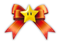 Ribbon bow with a Super Star