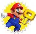 Mario holding a Key