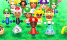 Nintendo Music screenshot displaying various Miis wearing Super Mario-themed hats