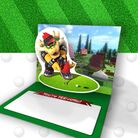 Thumbnail of a Mario Golf: Super Rush-themed Father's Day card featuring a Bowser pop-up
