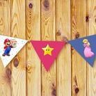 Thumbnail of a printable Super Mario Party pennant banner