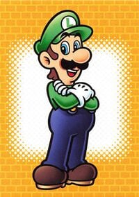 Luigi line drawing card from the Super Mario Trading Card Collection