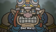 The group cornering Wario and calling him bad