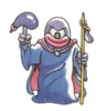 A sticker of Eggplant Wizard