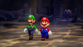 Mario and Luigi on a remote island