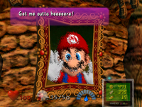 Mario trapped in a painting in the Secret Altar