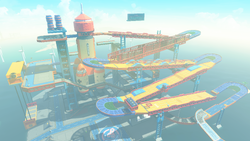 Thumbnail for "DK Spaceport (Lap 4)" from Mario Kart World used for Nintendo Music