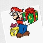 Thumbnail of a holiday-themed paint-by-number activity featuring Mario holding a present
