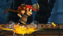 Diddy Kong doing the Popgun Pound