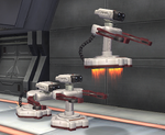 Three R.O.B. Sentries as they appear in Super Smash Bros. Brawl