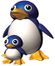 Artwork of Mother Penguin and Tuxie for Super Mario 64