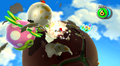 Mario performs a spin on Peewee Piranha in Super Mario Galaxy 2